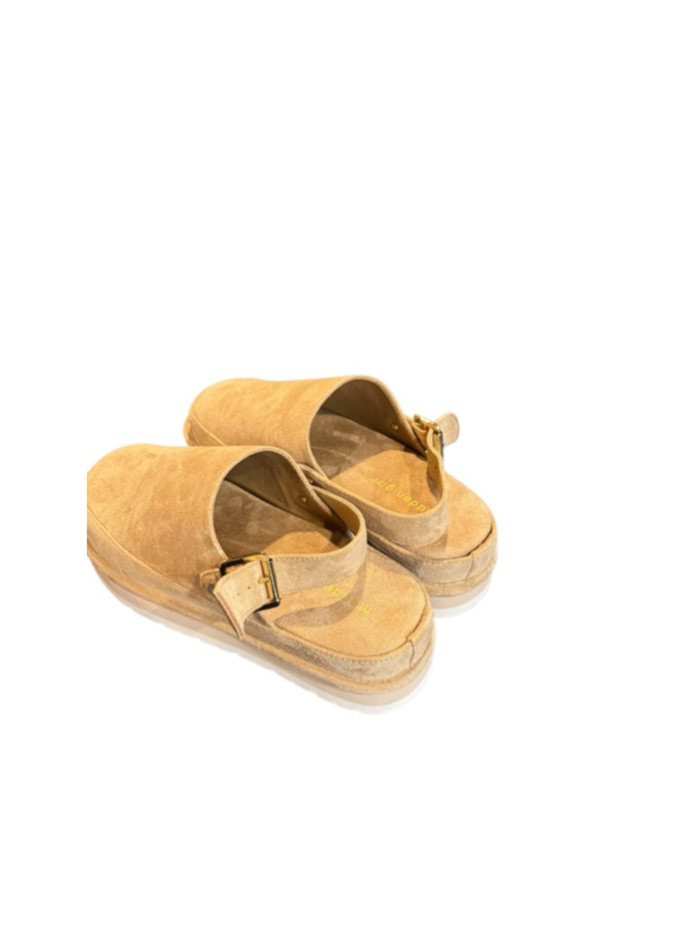 Women's Madden Girl Beige Suede Buckle Clogs Size 9.5 - Picture 3 of 6